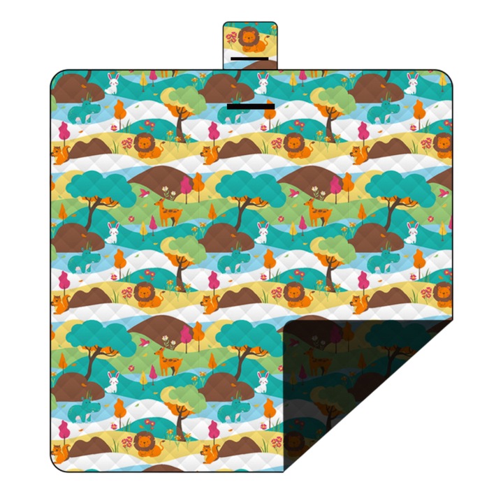 Постелка за пикник Enforose, водоустойчива, 200x200 см, многоцветна, за 4-8 души