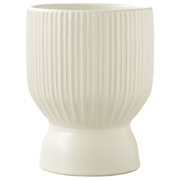 Ghiveci ceramic, Enforose, design cu suprafata nervurata, multicolor, 12x13cm, set 1 ghiveci