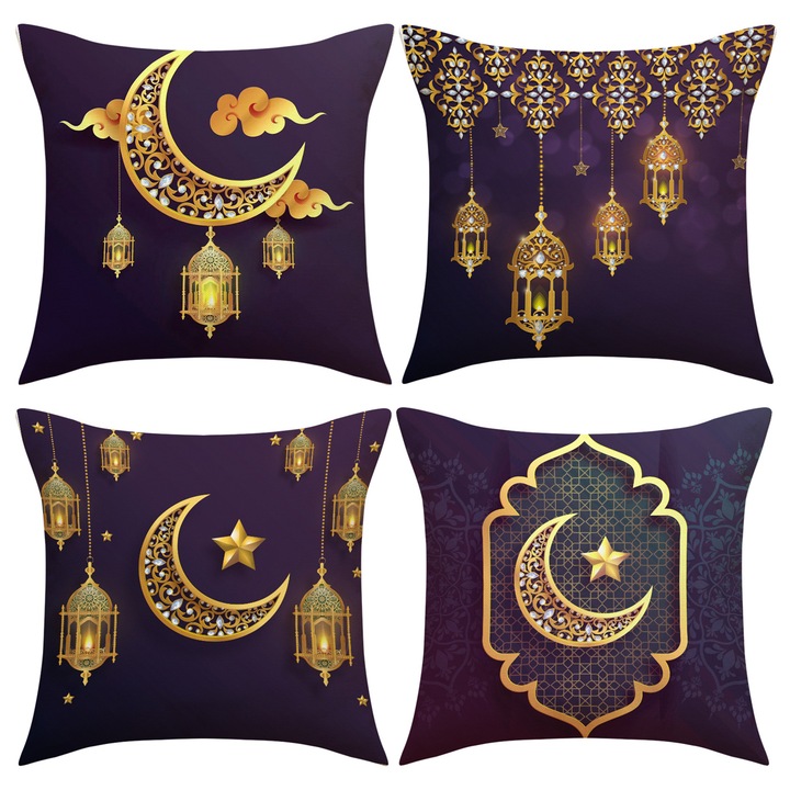 Fete de perna 18x18, Enforose, set de 4, poliester, multicolor