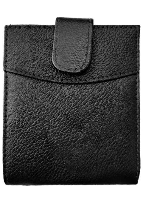 Тънък портфейл, мъжки, 12X10X1, 5см, за лична карта на Румъния, 10 джоба за карти, шофьорска книжка, 2 отделения за банкноти, екологична кожа, черен