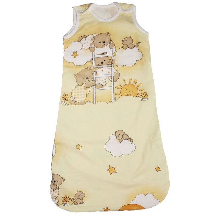 Sac de dormit, cu umplutura, ursuletul somnoros, galben 68-80 CM