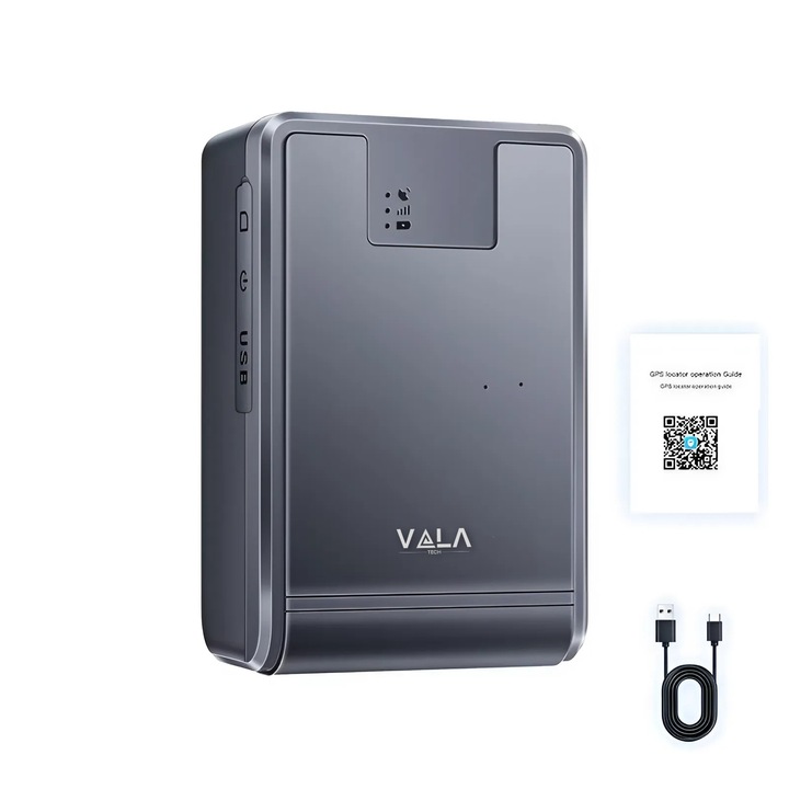 Vala Tech autós GPS nyomkövető, 4G+2G, akkumulátor 20000 mAh, készenléti idő 120 nap, lopásgátló, mágneses, 10 milliós pontosság, valós idejű helymeghatározás, beépített mikrofon, GSM/GPRS hálózat, útvonal előzmények, Hordozható