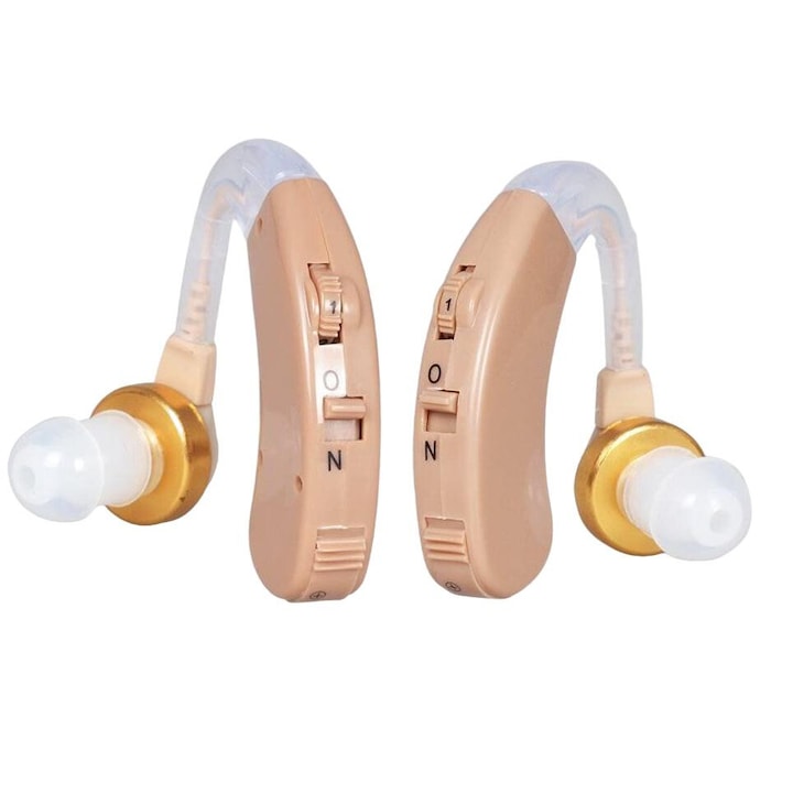 Слухови апарати, F138, комплект, за умерена загуба на слуха, 130 dB, 120h живот на батерията, зад ухото, Уши