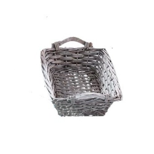 Tavita din bambus gri cu doua manere din lemn