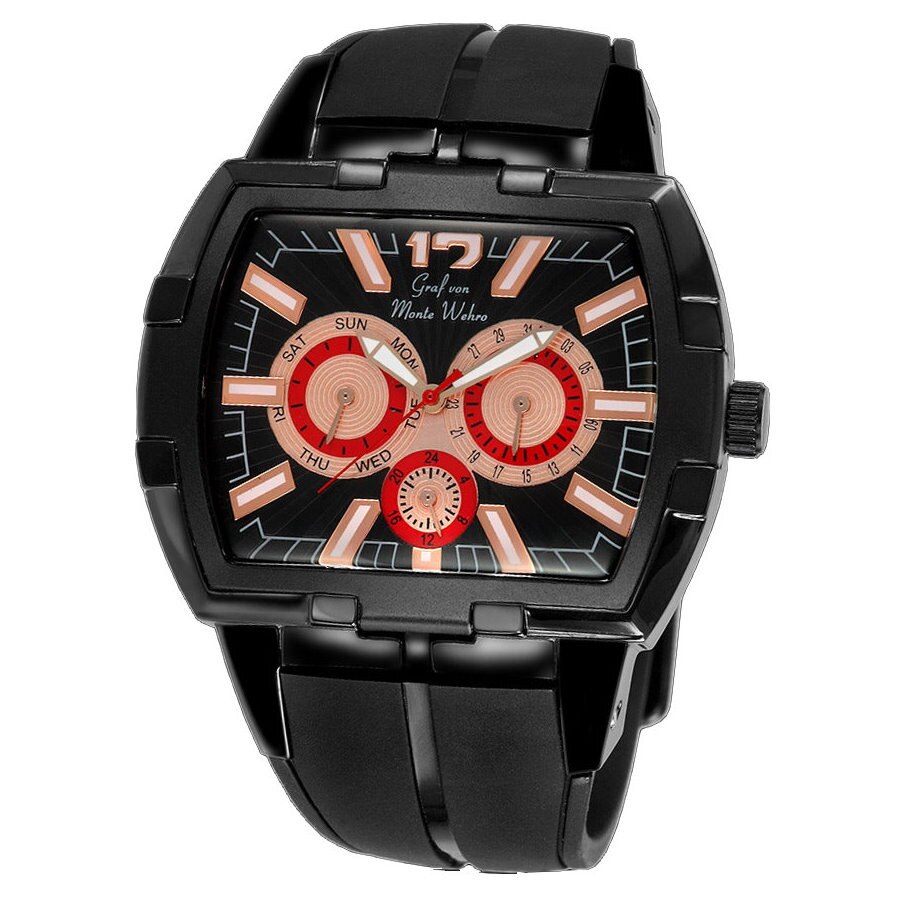Ceas de vara sport negru policarbonat si silicon GVMW Black