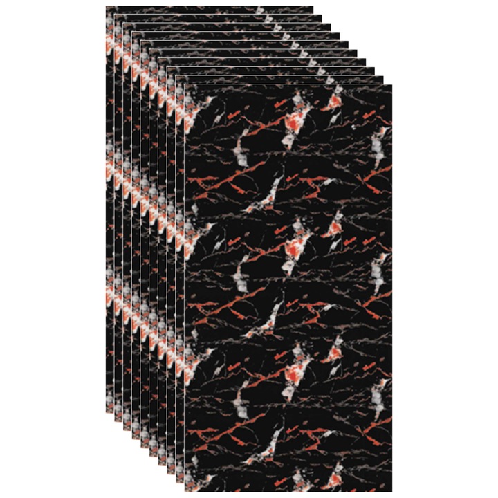 40 SDEPOT® tapéta csempe készlet, vastagság 2mm, méretek 30x60cm, márványutánzat, fekete piros mintával