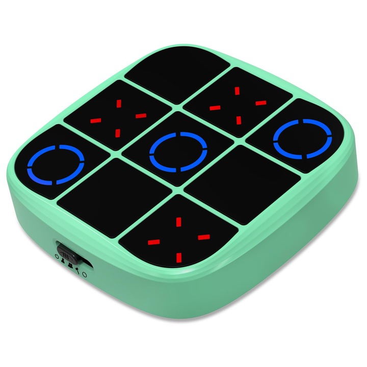 HNSMART Мемори игра 4 в 1, електронен тик-так, зелена, 98x98x22 мм, за 2 играча, 3-10 години
