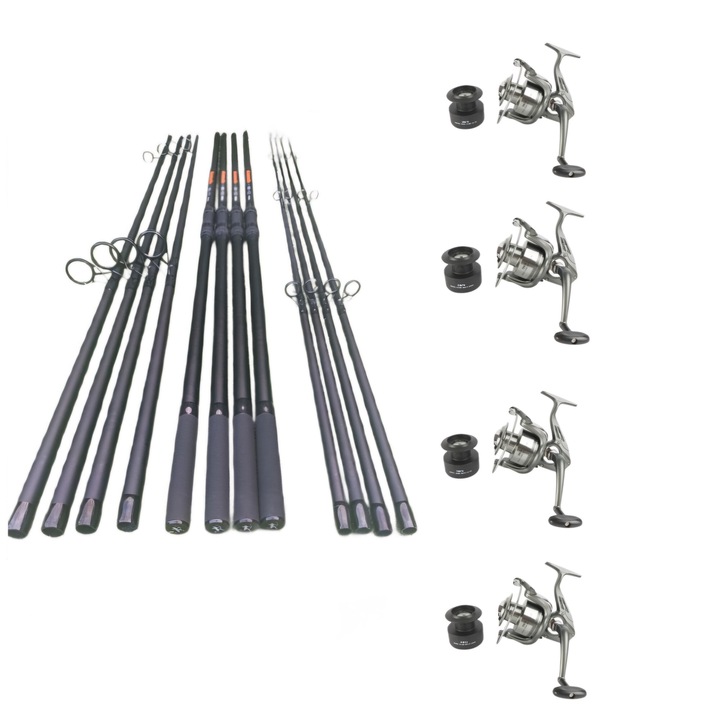 4 Lansete 3, 60 m, 3 Segm + 4 Mulinete DM 80, Tambur 8000 Metalic