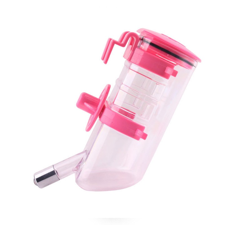 Dispenser automat pentru apa pentru caini, Notekisskai, 350ml, roz, 7x14.9cm