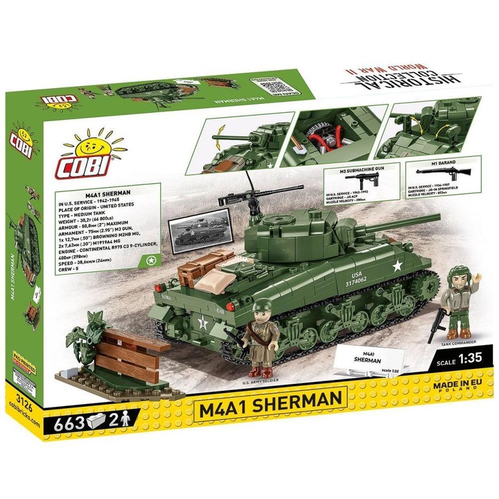 Конструктор Cobi M4A1 Sherman, 663 части