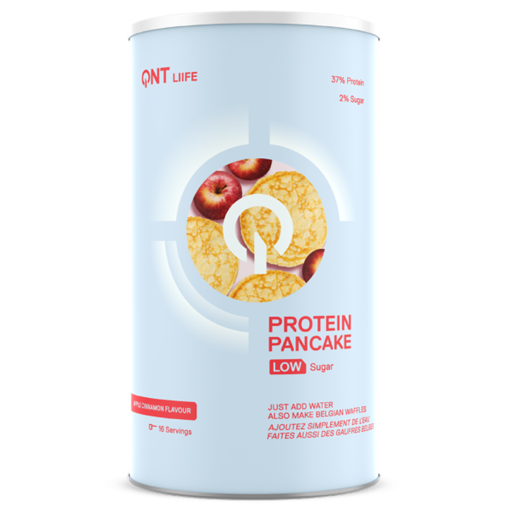 Pudra proteica pentru clatite, Protein Pancake Low Sugar, QNT, 500g, aroma mar si scortisoara