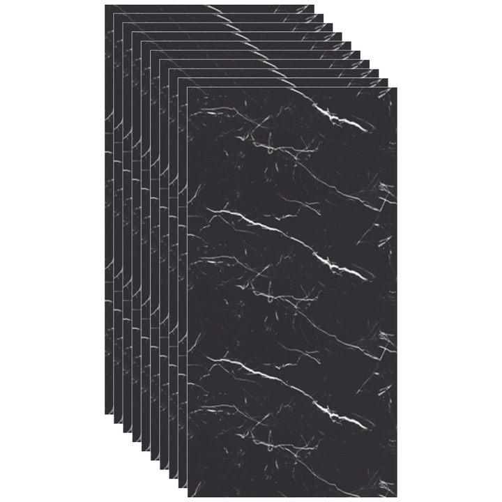 10 db SDEPOT® tapéta csempe készlet, vastagság 2mm, méretek 30x60cm, márványutánzat, sötétszürke modell