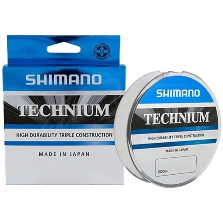 Fir monofilament Shimano Technium 200m, 0.255mm 6.1kg, gri
