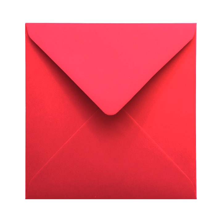 Set de plicuri decorative netede colorate, Netuno, Malmero, patrat, K4, 110x110mm, 120g, Lipire umeda, V-tip, Rosu, 25 buc