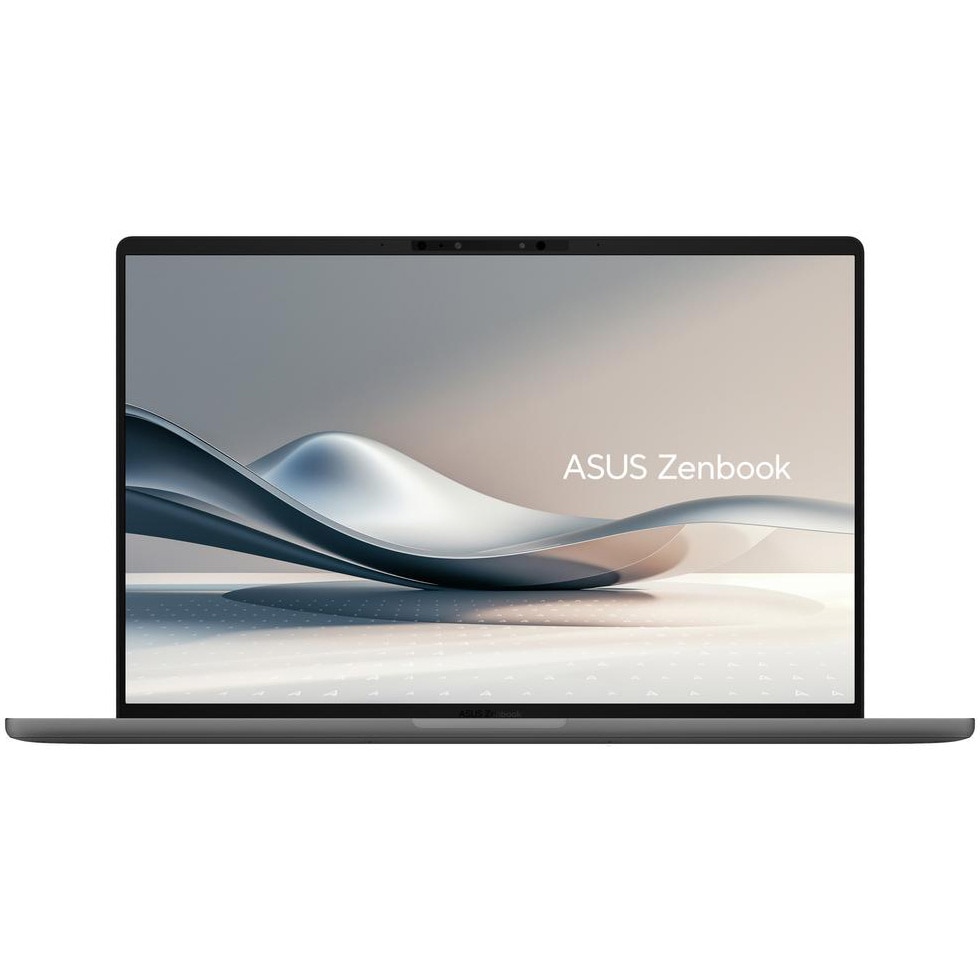 Laptop ASUS Zenbook A14 UX3407RA cu procesor Snapdragon® X Elite X1E 78 100 pana la 3.4GHz, 14''. WUXGA, OLED, 32GB LPDDR5X RAM, 1TB SSD, Qualcomm® Adreno™ GPU, Windows 11 Pro, Iceland Gray