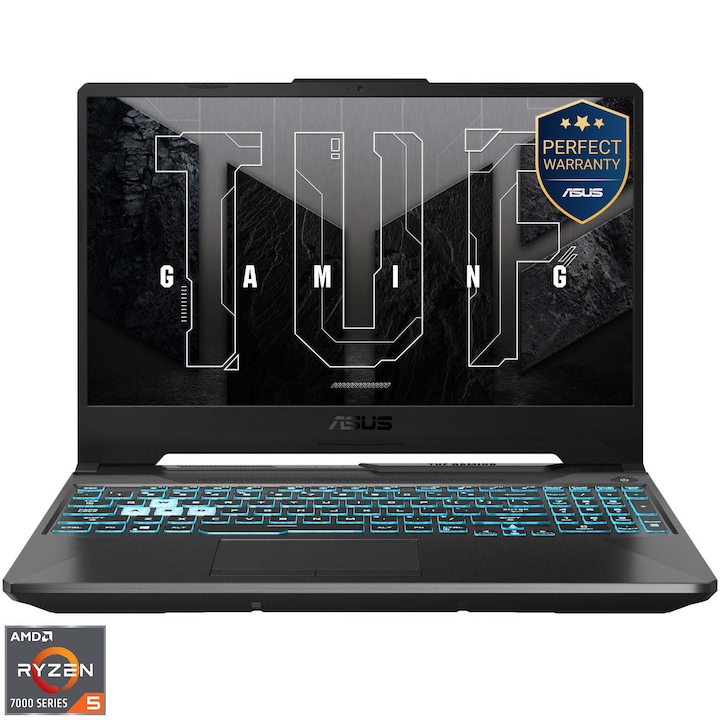 Лаптоп Gaming A15 ASUS TUF FA506NC, AMD Ryzen™ 5 7535HS, 15.6'', Full HD, IPS, 144Hz, 16GB DDR5 RAM, 1TB SSD, NVIDIA® GeForce RTX™ 3050 4GB GDDR6, No OS, Graphite Black