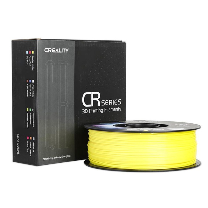 Filament 3D Creality CR-ABS, 1.75mm, 1KG, galben, consumabile 3D