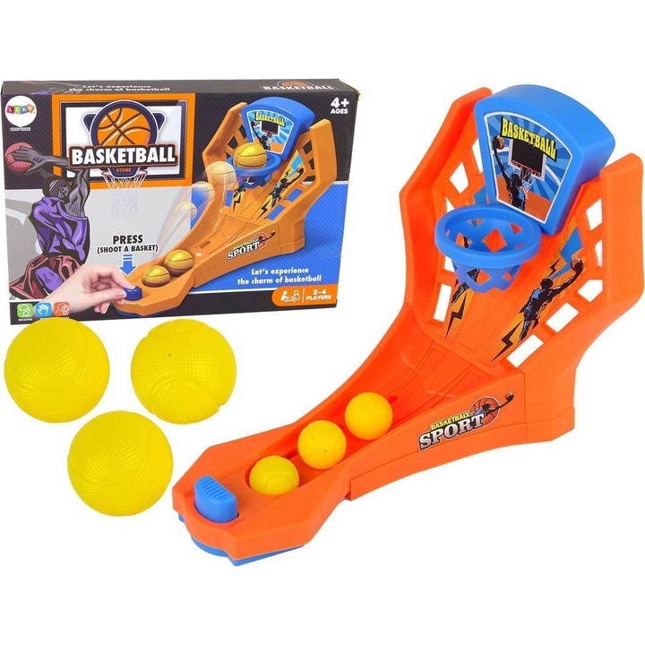 Joc de Masa Mini Baschet Interactiv pentru Copii, Mingi Incluse, 36 x 25 cm