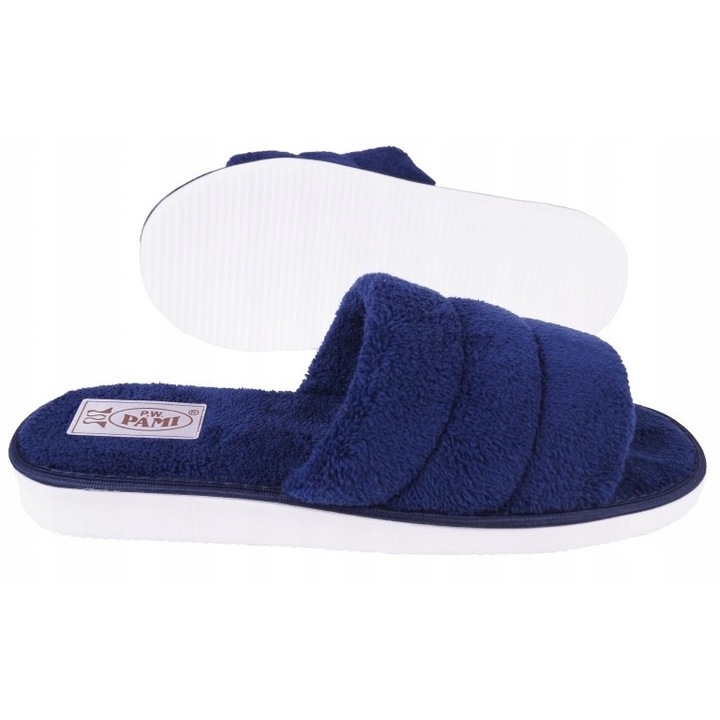 Papuci de casa dama, confortabili, Bleumarin, 38