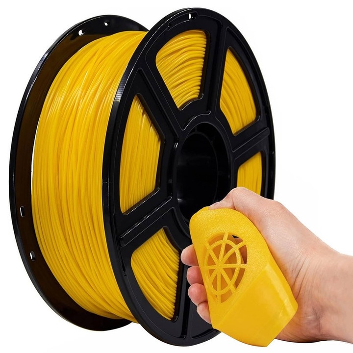 Filament 3D, Flashforge, flexibil 1.75mm, 1kg, Filament flexibil pentru imprimare 3D, certificare FDA, complet biodegradabil, Bobina (2,2 lbs), filament pentru imprimare 3D cu textura neteda si matasoasa, precizie dimensionala +/- 0,02 mm