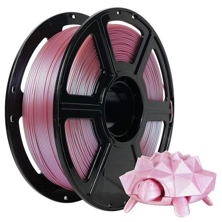 Filament 3D, Flashforge, PLA, 1.75mm, 2.2lbs, Temperatura de imprimare 190-210 Celsius, patului de imprimare 50-55 Celsius, Viteza de imprimare 60-90mm/s, Filamente PLA fara infundari si fara bule, fara incurcari si usor de utilizat，Roz