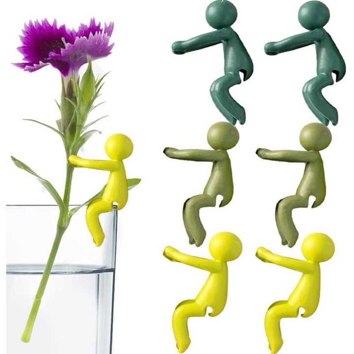 Suport flori, 6 bucati, plastic, multicolor, 6.5x4x2cm