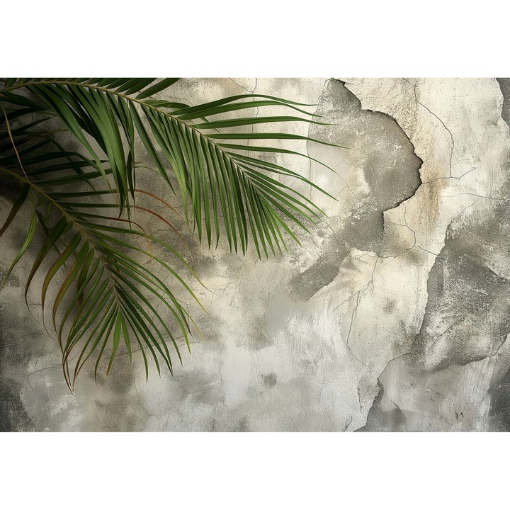 Fototapeta cu frunze, tapet beton Loft, pentru salon, 260x390 cm