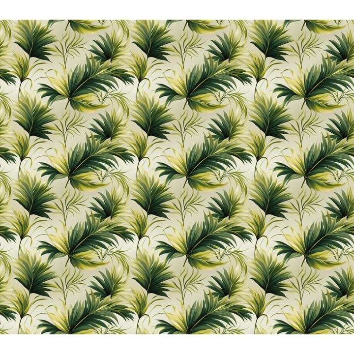 Nappali és hálószoba tapéta, falon leveles dekoráció, 148x220 cm