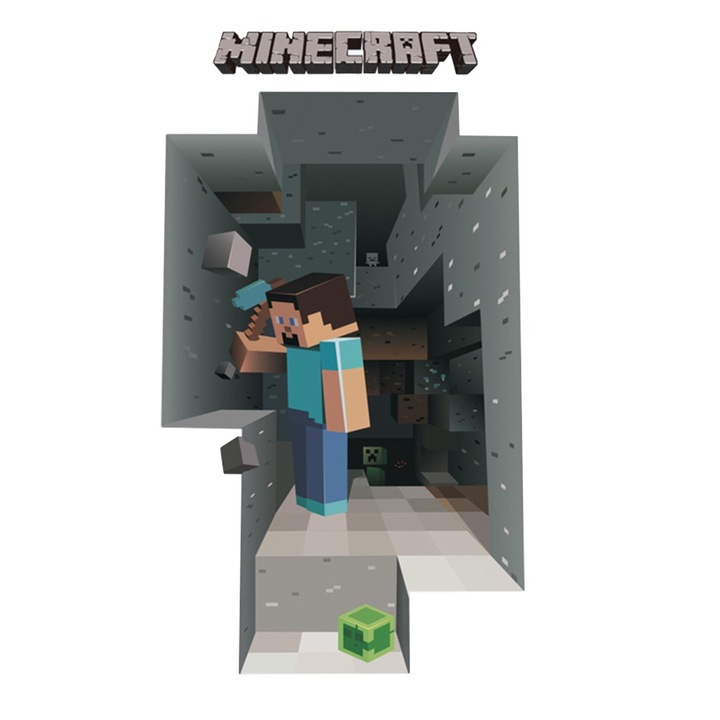 Dekoratív matrica, Minecraft, 3D festés, többszínű