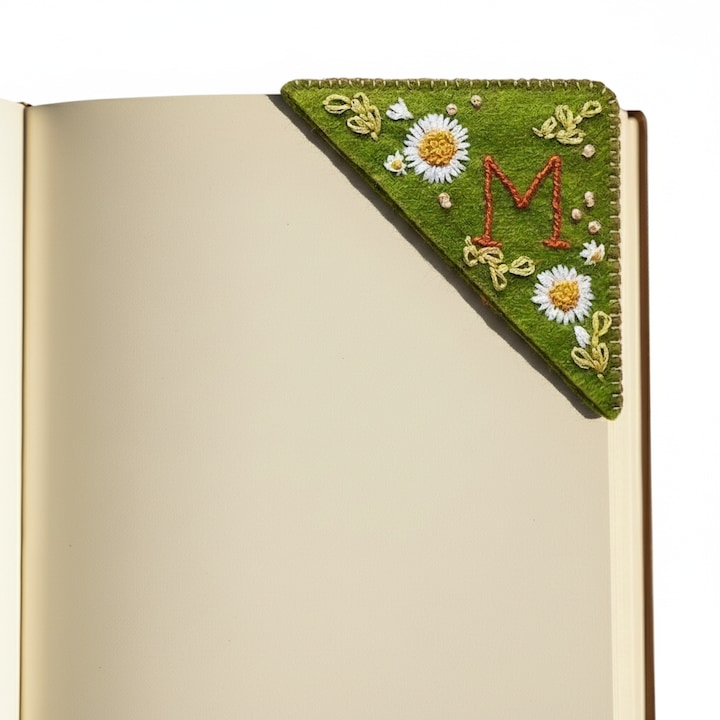 Semn de Carte cu Broderie Chinezeasca, Model Triunghiular de Vara, 1 Bucata, Esential pentru Citit si Notite, Potrivit pentru Birou, Scoala si Acasa