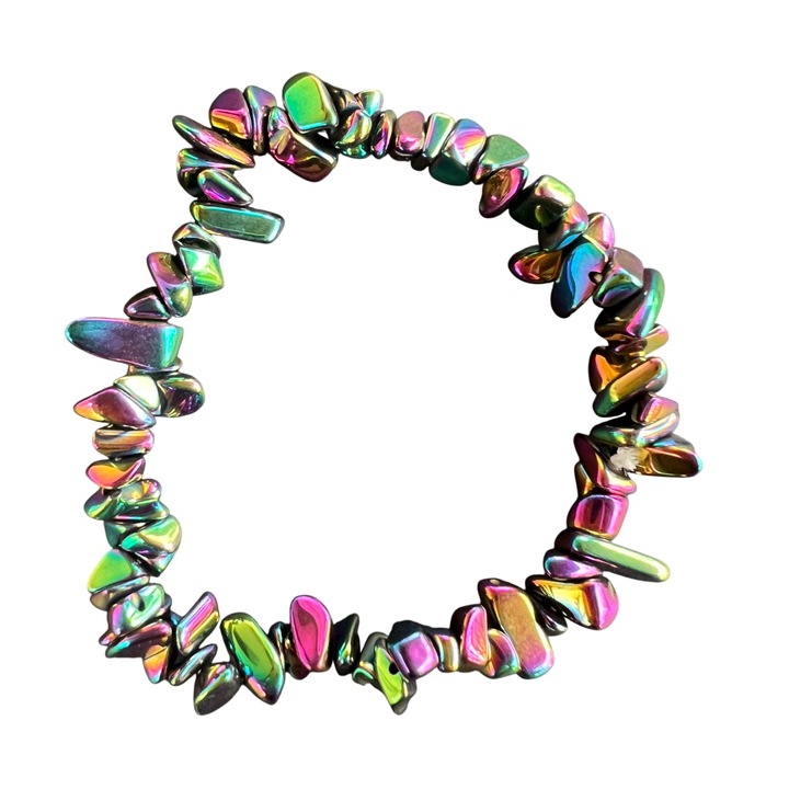 Bratara chipsuri hematit aura, Druzy, pietre semipretioase