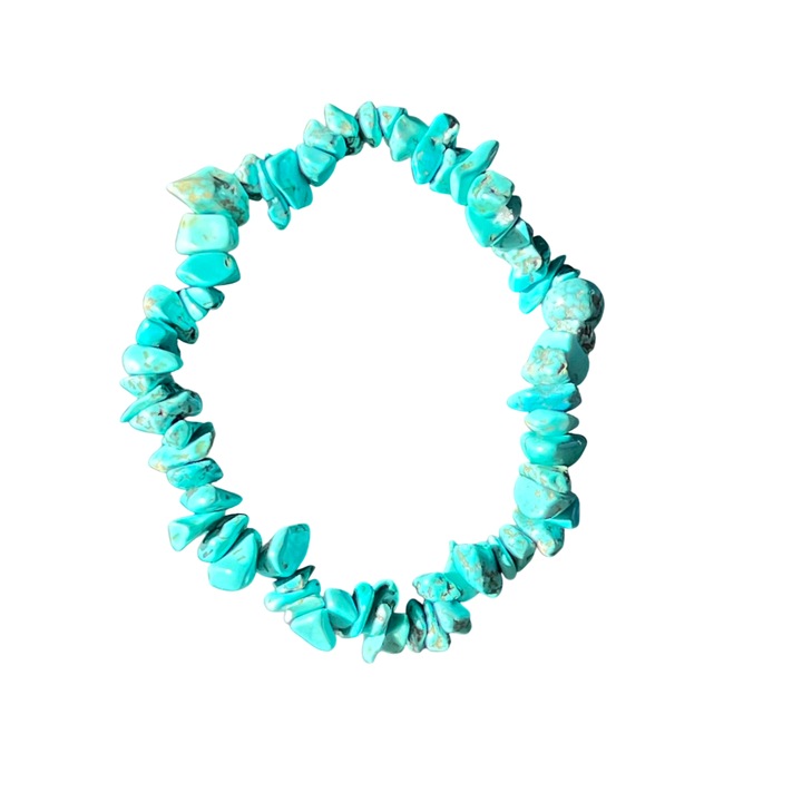 Bratara chipsuri howlit albastru, Druzy, pietre semipretioase