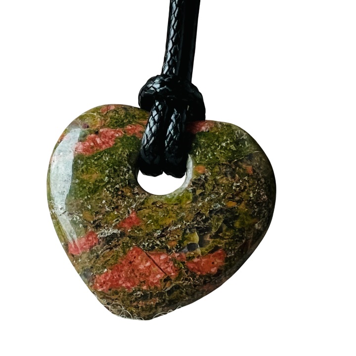 Pandantiv piatra pi donut inima unakit, Druzy, pietre semipretioase