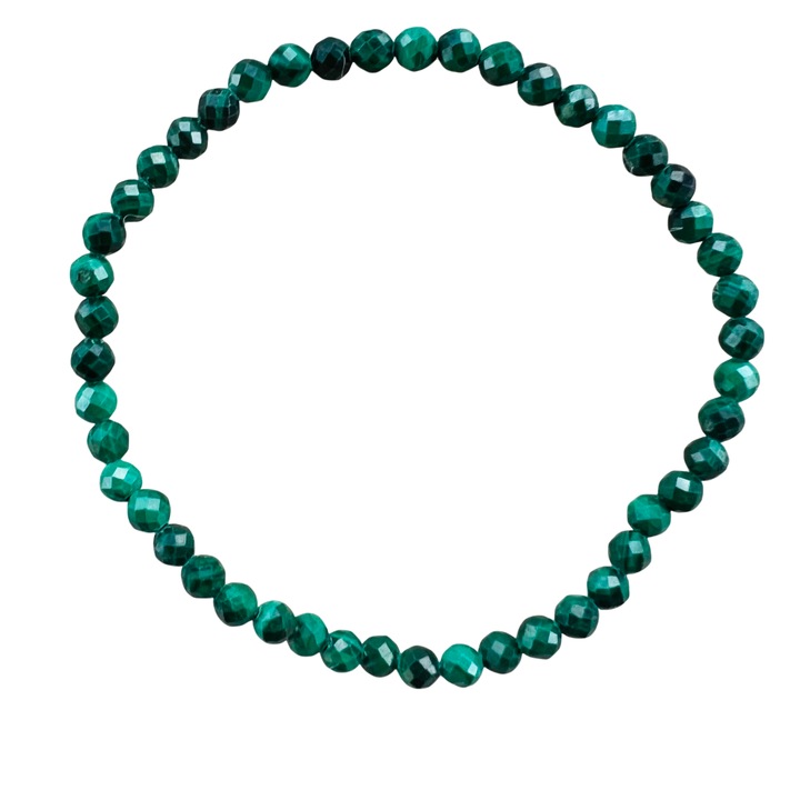 Bratara malachit fatetata 4 mm, Druzy, pietre semipretioase