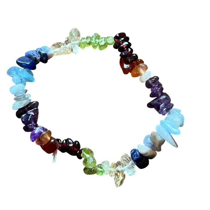 Bratara 7 chakre chipsuri, Druzy, pietre semipretioase