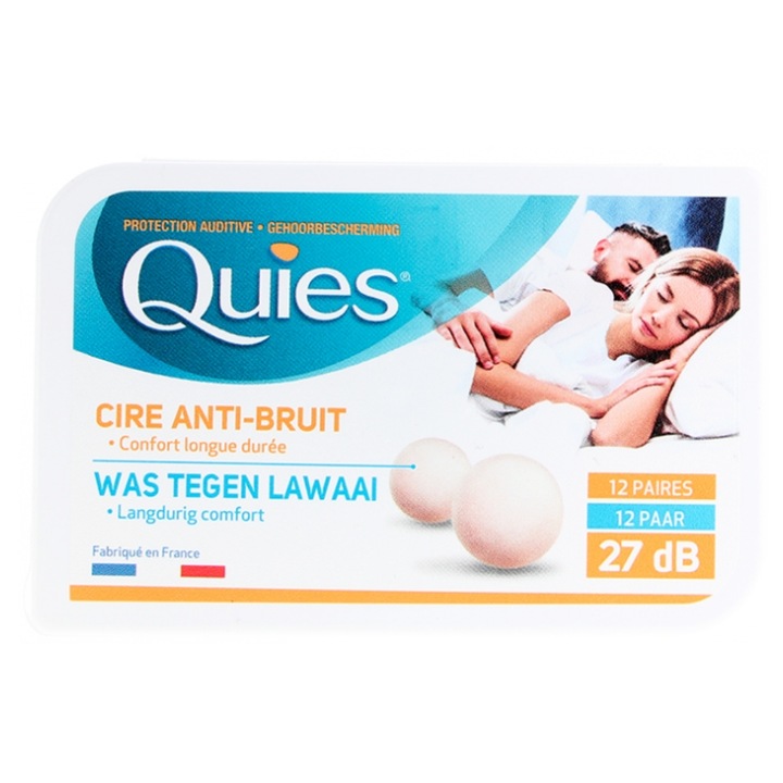 Dopuri urechi de ceara naturala hipoalergenice Quies®, 24 bucati