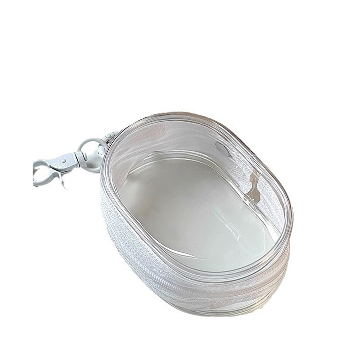 Set de 2 cutii depozitare pentru cabluri, cu fermoar, transparent, alb