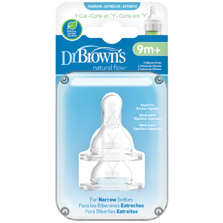 Set suzeta de biberon, Dr. Brown's, silicon, alb