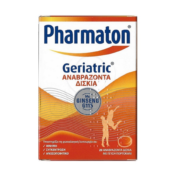 Supliment Ascensia Diabetes Care Pharmaton Geriatric, cu ginseng G115, aroma portocalie