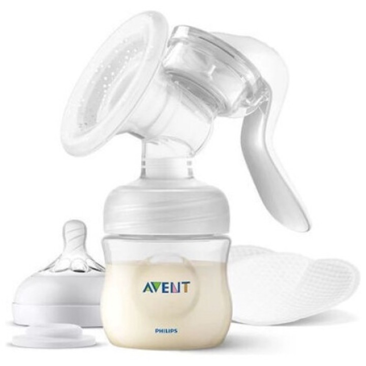 Avent Natural kézi mellszívó, puha szilikon, 125 ml-es tartállyal