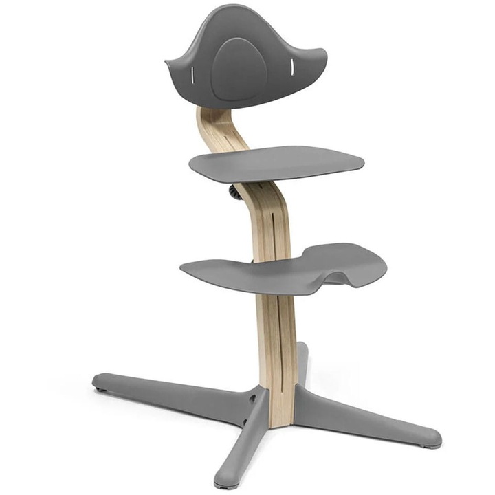 Scaun de masa pentru copii Stokke Nomi, Natural Grey, 4,9kg, 83,5x59x52cm