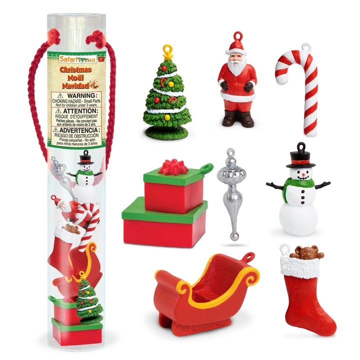 Set figurine de Craciun, Safari, 8 figurine ornamentale, multicolor, 4,5x4,5x26,5cm