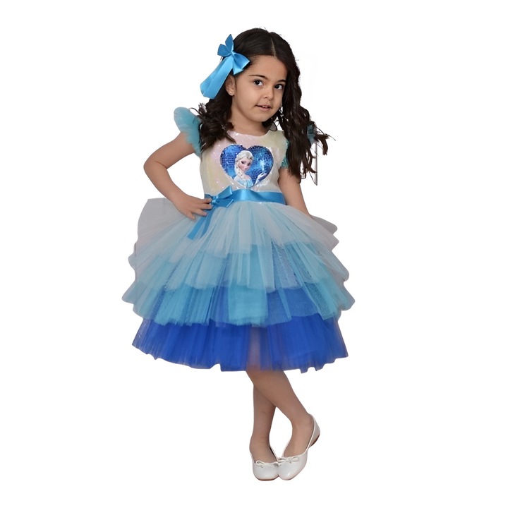 Детска рокля Elsa Frozen, сантиметърdwqfxz, Многоцветен