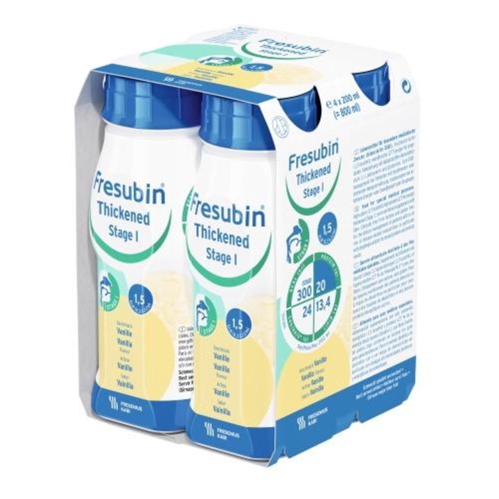 Étrend-kiegészítő, Fresubin, Thickened Stage I, vanília íz, 4x200 ml-es szett