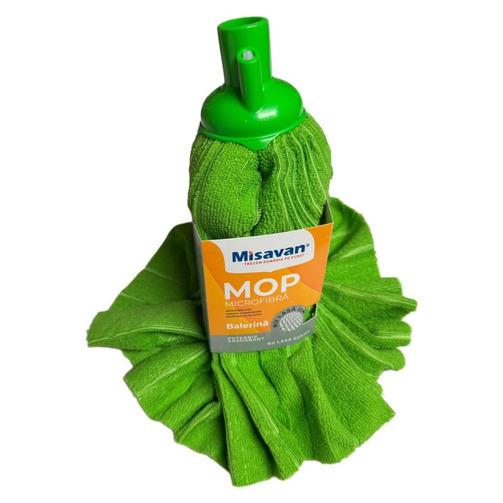 Rezerva mop Misavan Balerina, microfibra, verde