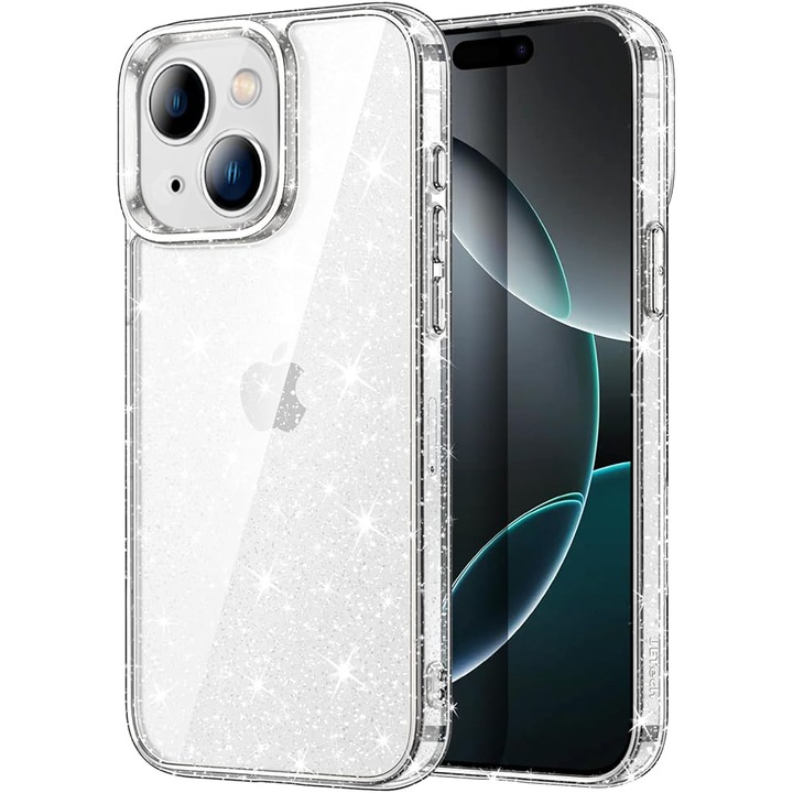 Carcasa pentru telefon, Universal, pentru iPhone 15 Plus, rezistenta la socuri, transparent, TPU