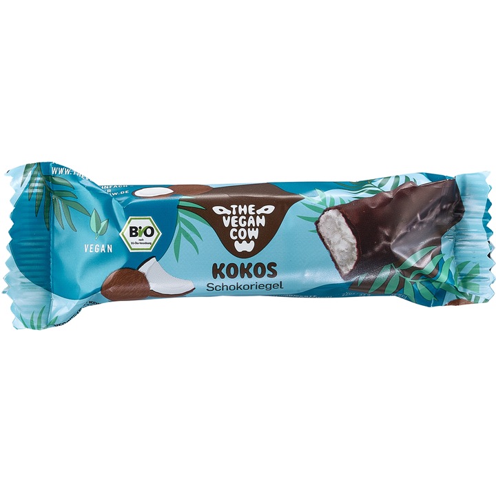 Baton de Ciocolata Bio Vegan cu Cocos The Vegan Cow 40 g