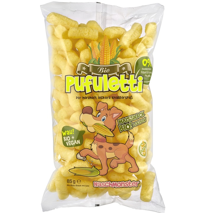 Pufuleti Bio Natur cu Sare Naschmonster 85 g