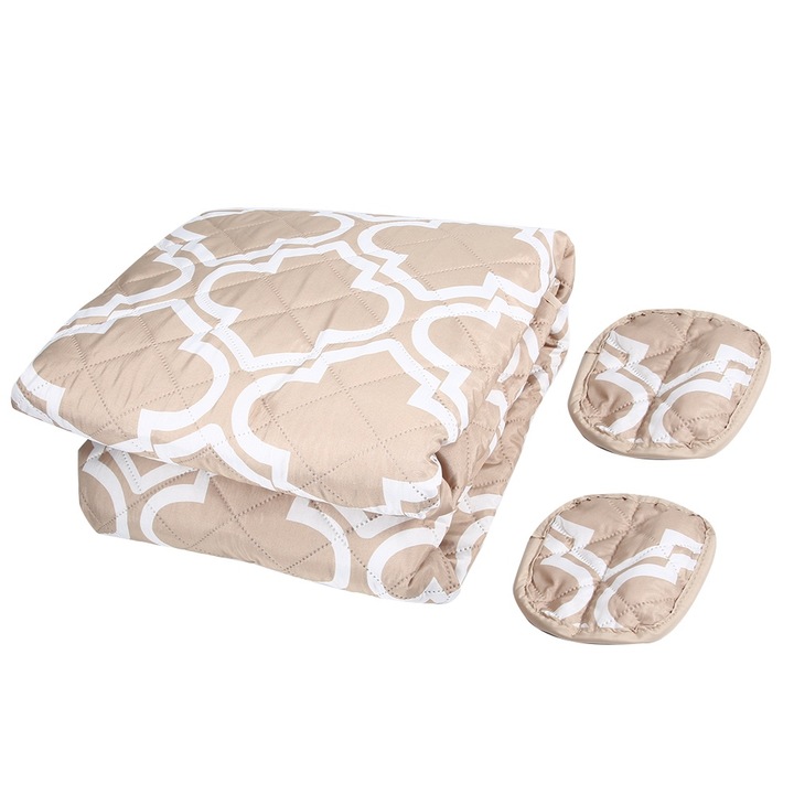 Perna pentru canapea pentru animale, Enforose, poliester pongee, impermeabil, antiderapant, 53x183cm, gri imprimat