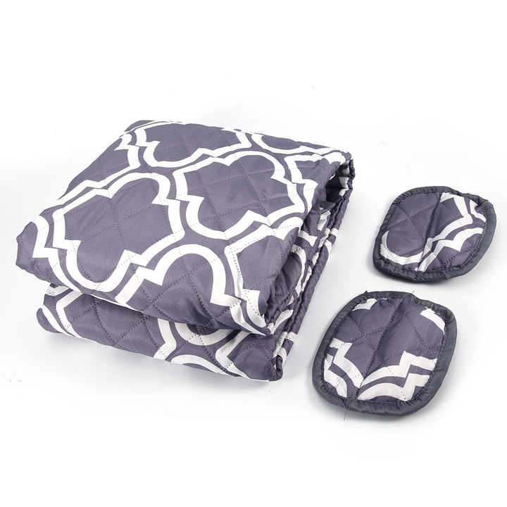 Perne pentru caini Enforose, culcus impermeabil, rezistent la murdarie, 167x190cm, gri imprimat